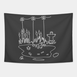 pond splash white version Tapestry