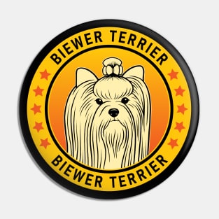 Biewer Terrier Dog Portrait Pin