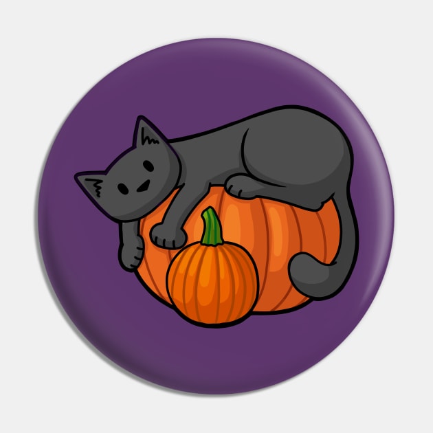 Pumpkin Cat Pin by Doodlecats 