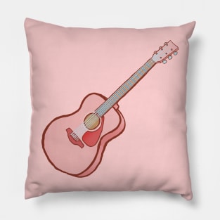 Pink acoustic guitar Pillow