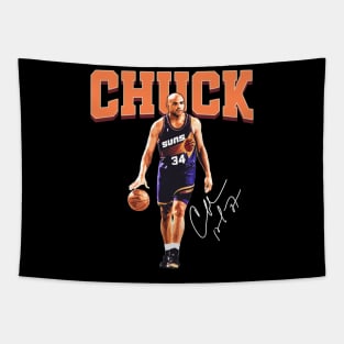 Charles Barkley The Chuck Basketball Legend Signature Vintage Retro 80s 90s Bootleg Rap Style Tapestry