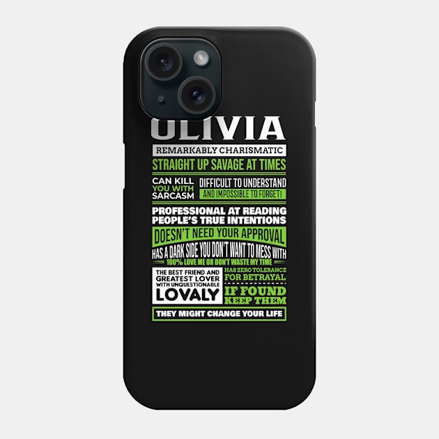 Olivia Phone Case by Ban Guns Not Books- Typography fullcolor