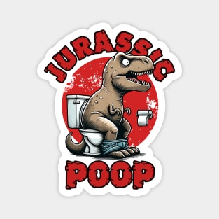 Jurassic Poop Funny T-Rex in Toilet Dinosaur Magnet