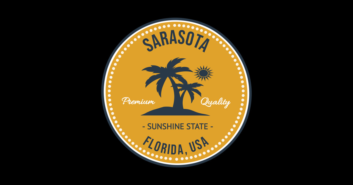 Sarasota Florida Vintage Circular Sarasota Sticker TeePublic