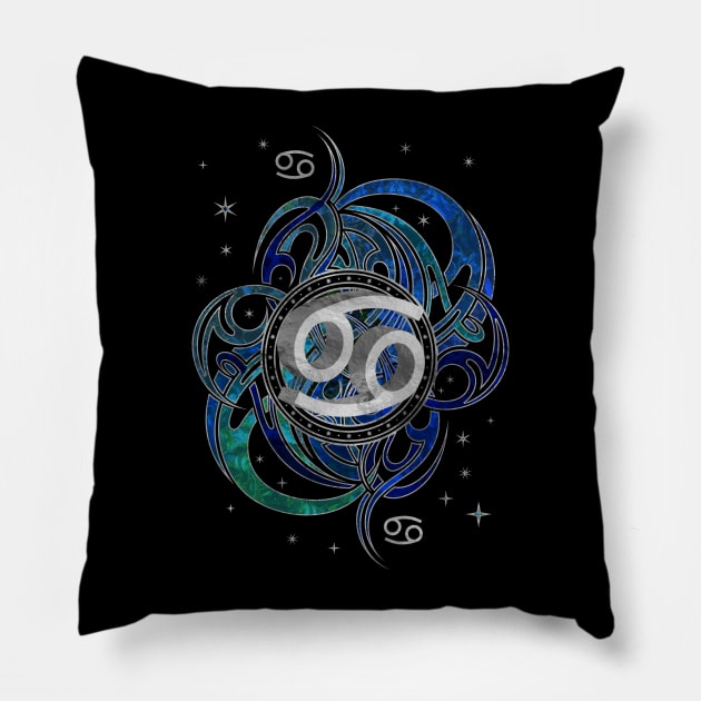 Cancer Zodiac Sign Water element Pillow by Nartissima