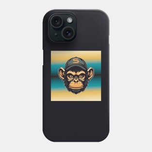 Chimpanzee monkey with a cap Phone Case