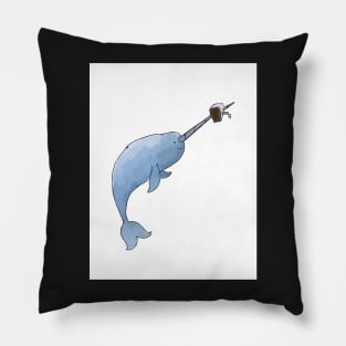 Narwhal with Cake - Happy Birthday Pillow