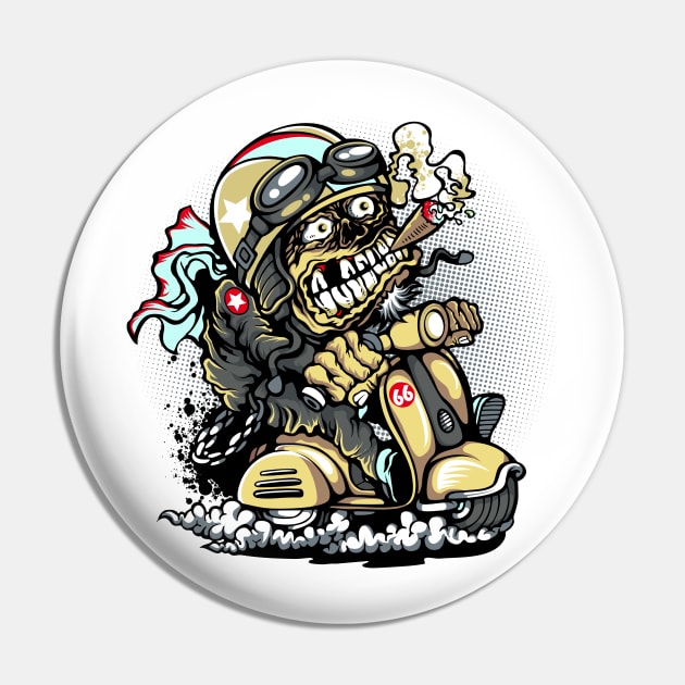 Motor Monkey Pin by D3monic