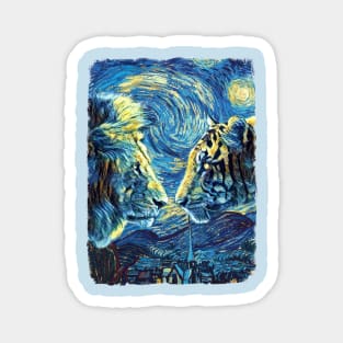 Lion And Tiger Van Gogh Style Magnet