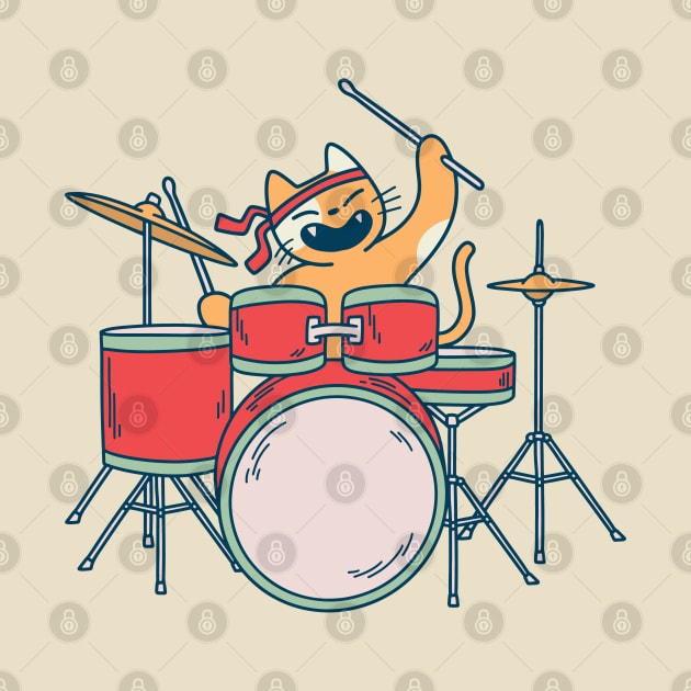 Drummer Cat by Safdesignx