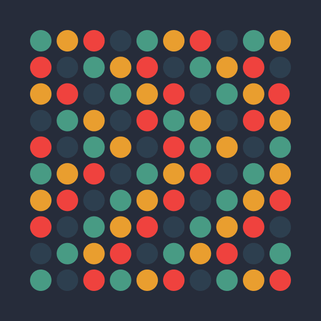 Spots and Dots in blue green red and yellow by lucybrownlane