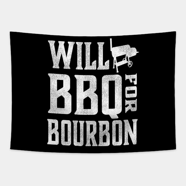 Will BBQ for Bourbon - or maybe Beer, but definitely Bourbon on the Rocks Tapestry by Jas-Kei Designs