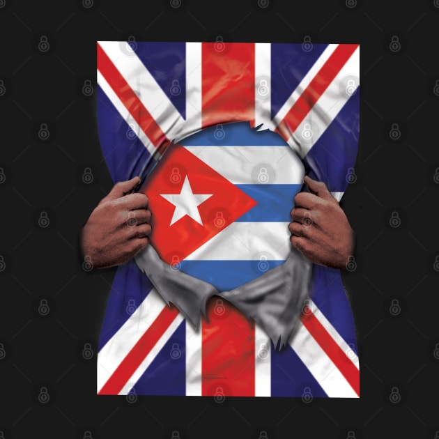 Cuba Flag Great Britain Flag Ripped - Gift for Cuban From Cuba by Country Flags