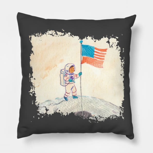 Drawn Astronaut Pillow by Sloat