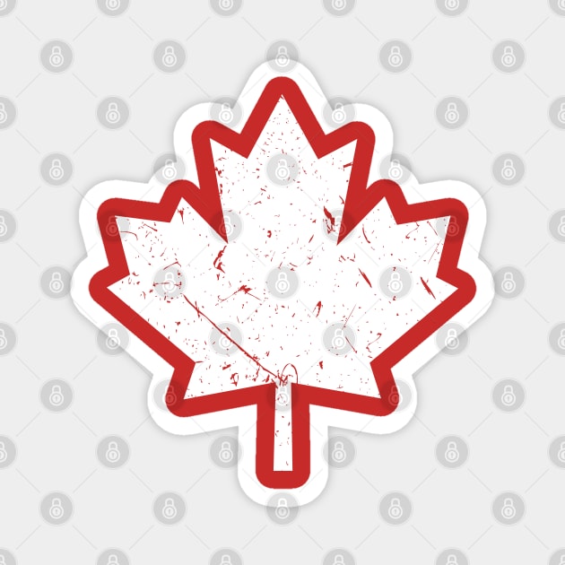 Canada Pride | Vintage Style, Retro Canadian Maple Leaf Magnet by Unicorn Artist