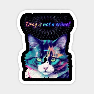 Pepe Says... Drag Is Not A Crime Rainbow Text Teal Magnet