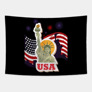 New York 4th of july Vintage Statue of Liberty Tapestry