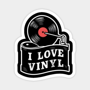 I Love Vinyl Magnet