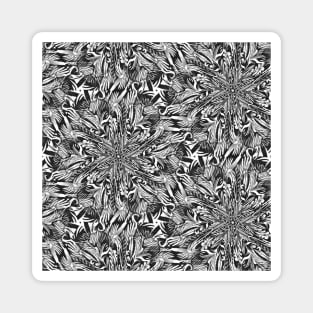 Gray Daisy Hippie Boho Floral Pattern Magnet