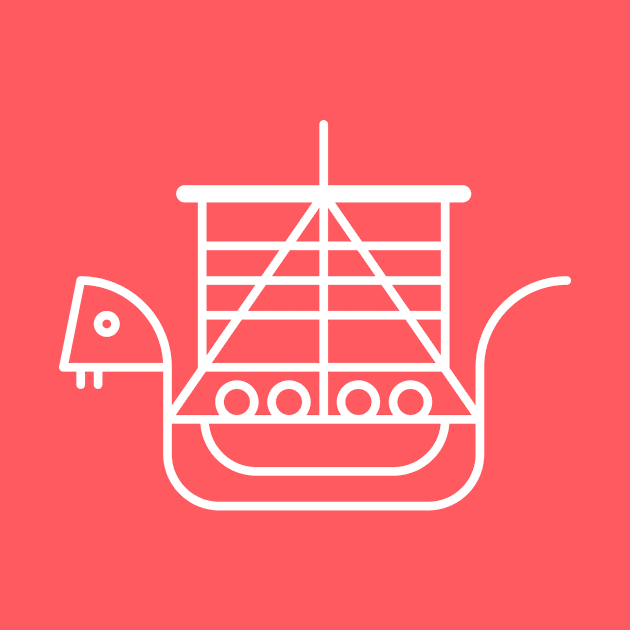 Viking Dragon Ship. Scandinavian pattern. by FourSecondMemory