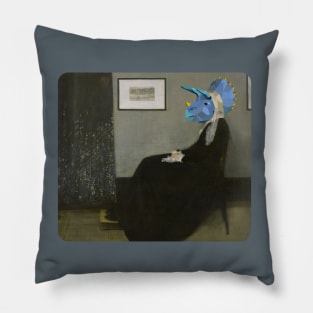 triceratops Whistler's Mother Pillow