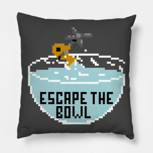 Escape the bowl goldfish pixel Pillow