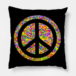 Peace Sign Rainbow Pillow