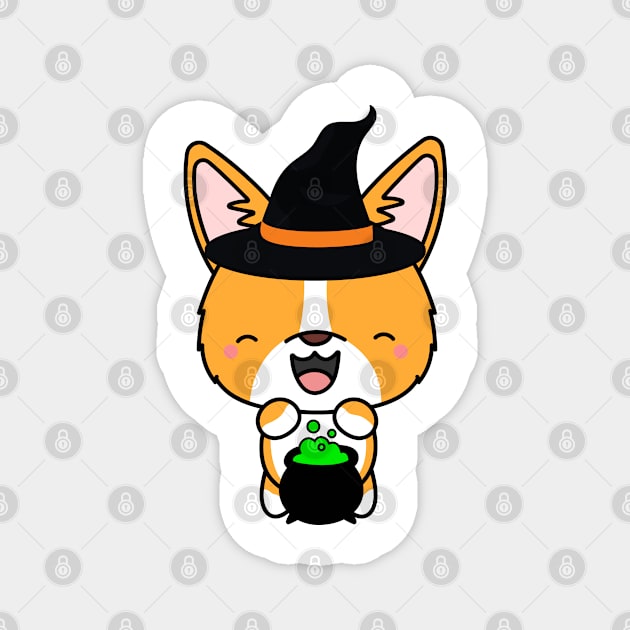 Cute corgi dog is a witch Magnet by Pet Station