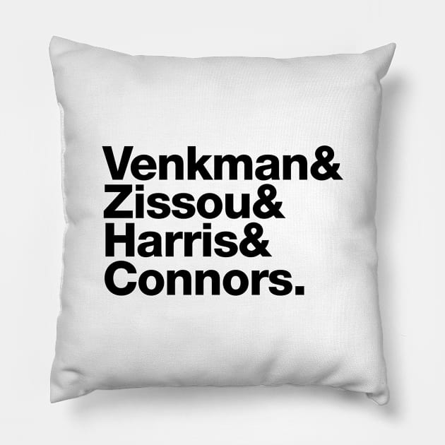 Bill Murray's Supergroup – Venkman & Zissou & Harris & Connors Pillow by thedesigngarden