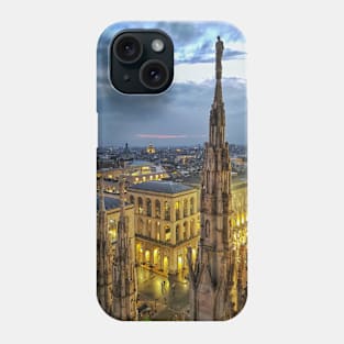 Night View from the Roof of Cathedral in Milan, Duomo Phone Case