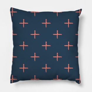 Tie dye plus sign pattern on navy background Pillow