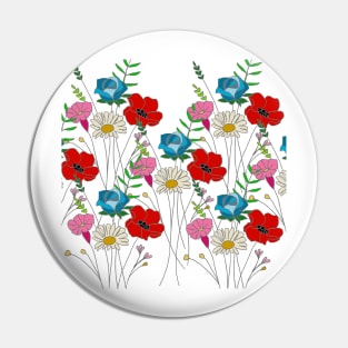 Floral meadow Pin