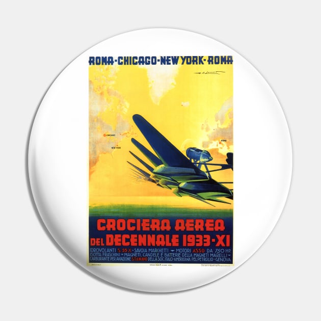 Italy Decennial Air Cruise 1933 Advertisement Vintage Aviation Pin by vintageposters