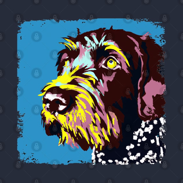 German Wirehaired Pointer Pop Art - Dog Lover Gifts by PawPopArt