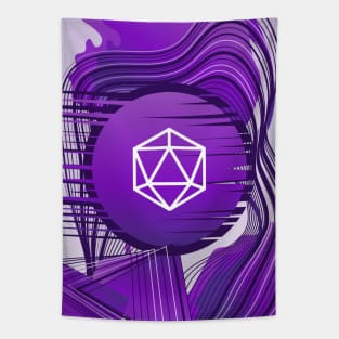 Purple Glitch Polyhedral D20 Dice Tabletop RPG Tapestry