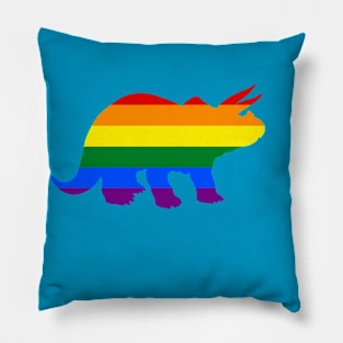 Triceratops LGBTQ Pride Dino Design Pillow