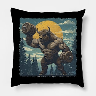 bison lifting weight Pillow