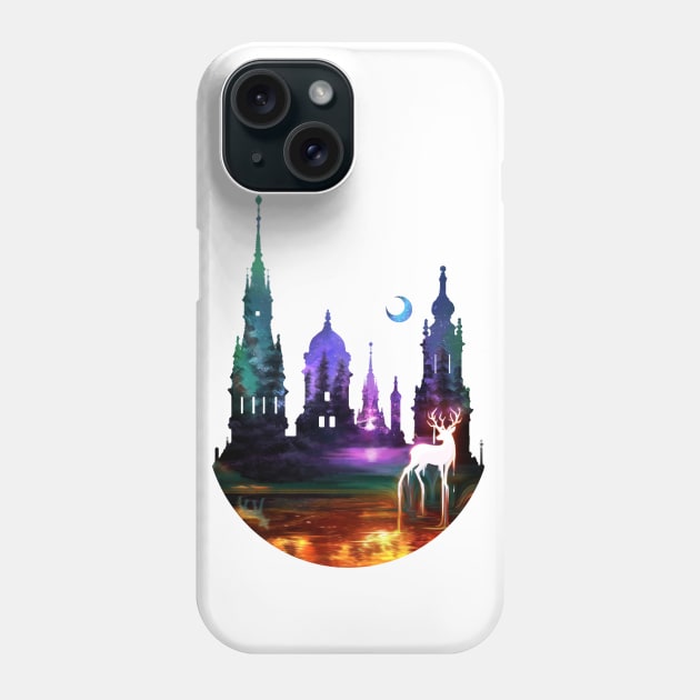 Burning Wood Castle Phone Case by KucingKecil