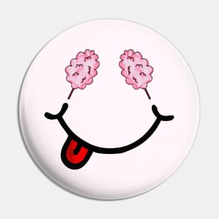 Cotton Candy & Smile (in the shape of a face) Pin