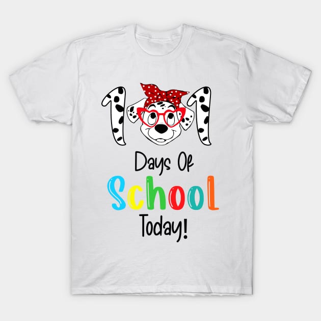 Teacher 101 Days of School Dalmation Puppy Tshirt