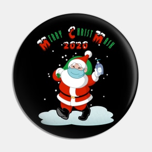 Merry Christmask 2020 Funny Santa Mask Pandemic Christmas Pin