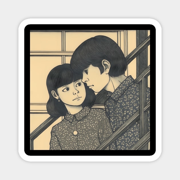 Retro Young Couple Magnet by KOTYA