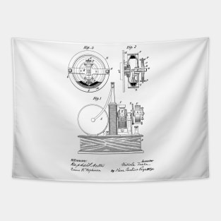 Electric Circuit Controller Vintage Patent Hand Drawing Tapestry