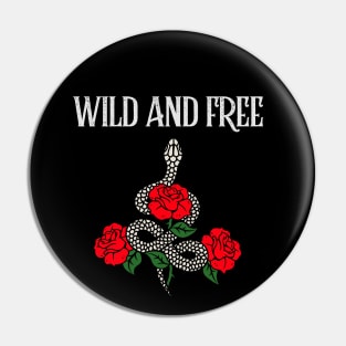 Wild and free snake and roses Pin