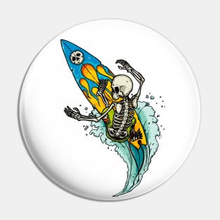 Skull Surfer Pin