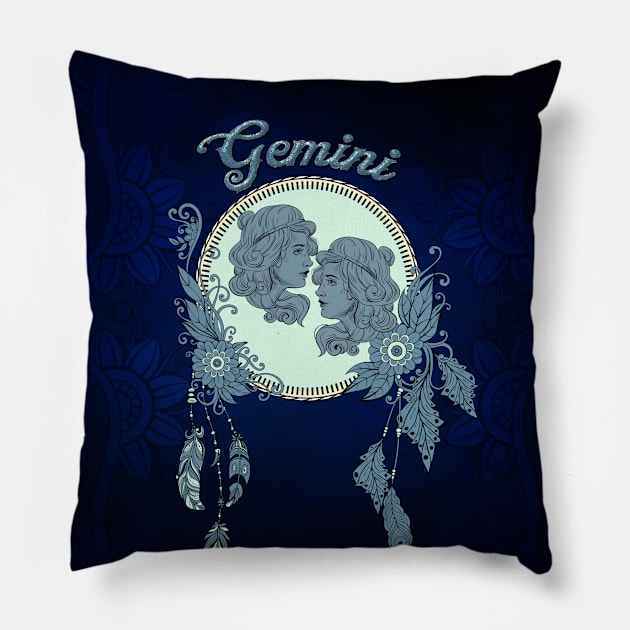 Zodiac sings gemini Pillow by Nicky2342