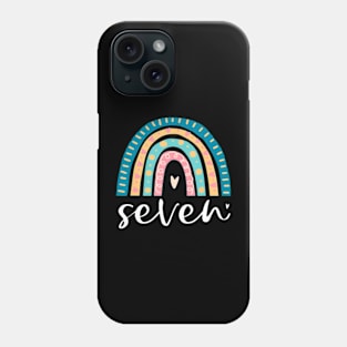 Seven Year Old Rainbow 7Th Birthday For Girls 7 Bday Phone Case