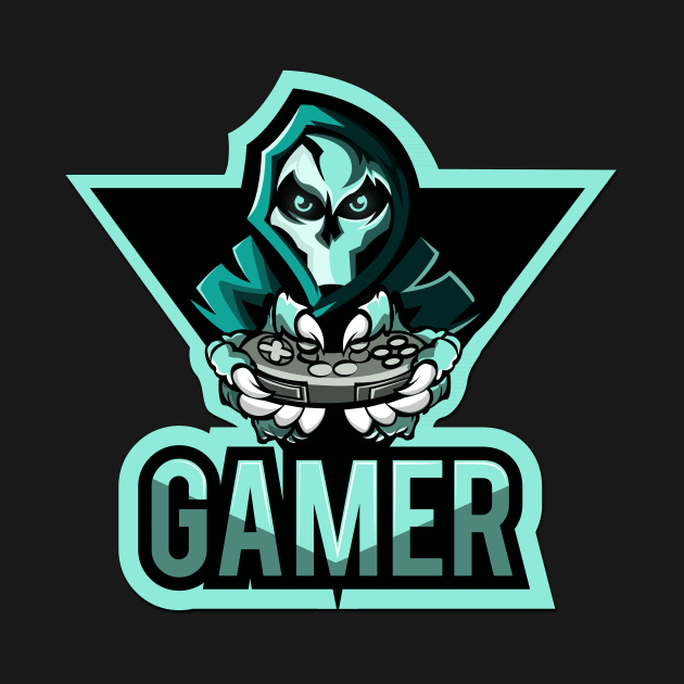 Gamer Skull Reaper Graphic - Game all Night by Mr.TrendSetter