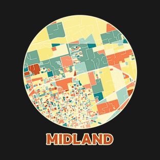 Midland map in mozaique colors T-Shirt