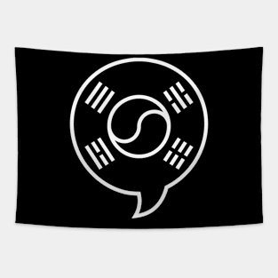 Korean Flag Talk Bubble (Black ver.) Tapestry